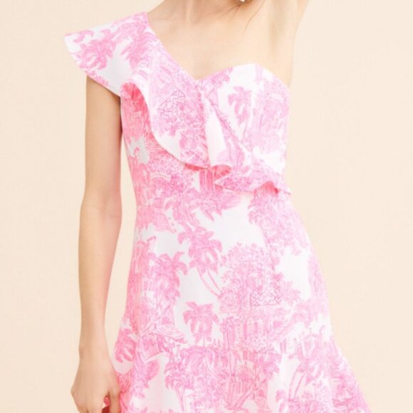 55. Lilly Pulitzer Pink and White Romper Size 4 - Picture 1 of 4
